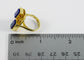 Vintage 18k Yellow Gold Cartier Geometric Lapis Lazuli Ring, Size 4.5 - 10.8g