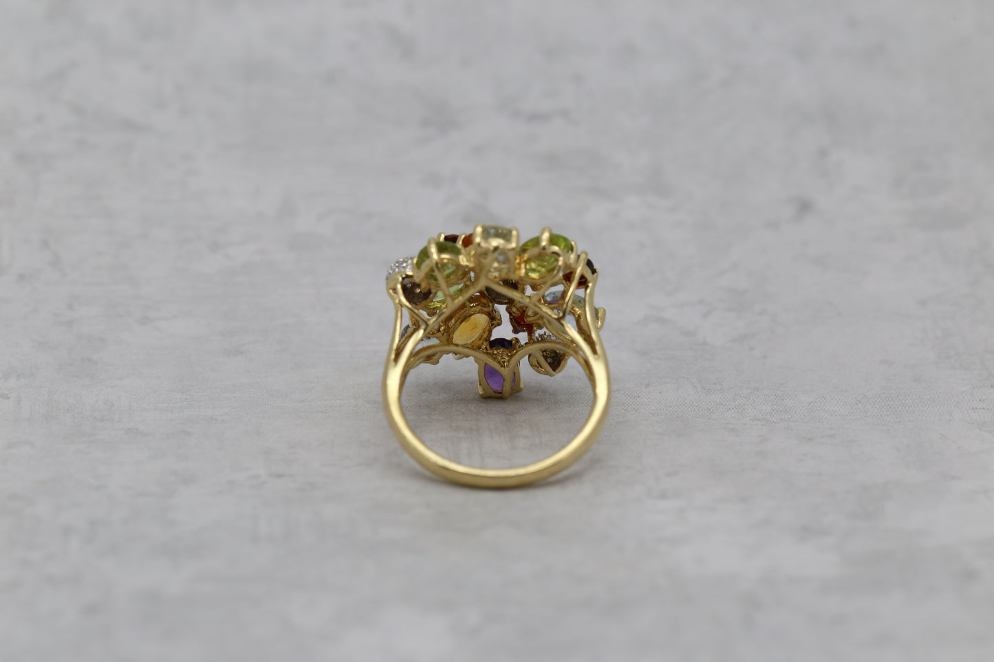 Vintage 14k Yellow Gold Multi-Gemstone Ring, Size 7 - 5.7g