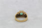 Vintage 14k Yellow Gold Emerald & Diamond Ring, Size 7.5 - 8.0g