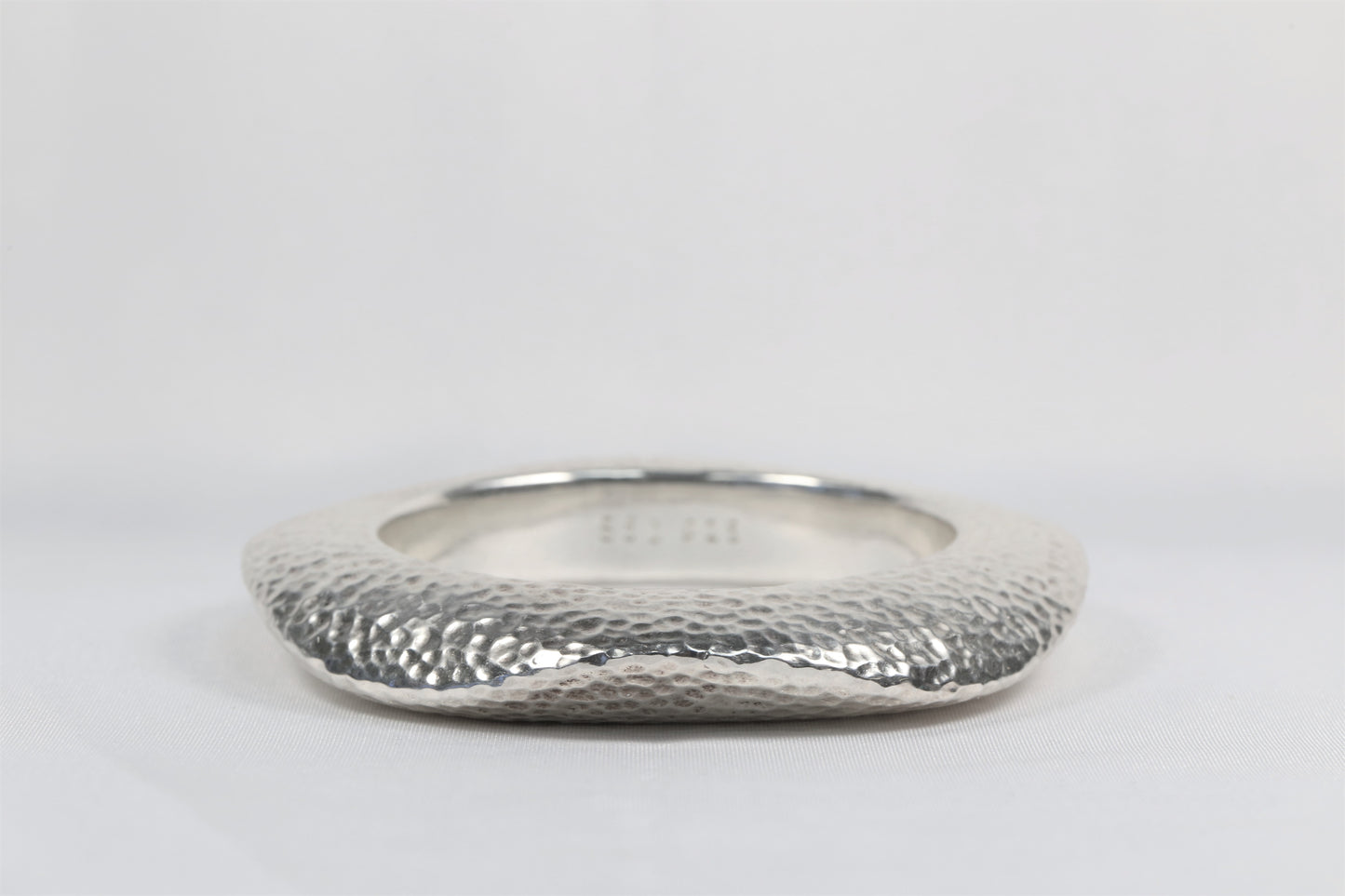 Simon Sebbag Sterling Silver Hammered Chunky Bangle, 7 inches - 57.1g