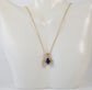 14k Yellow Gold Oval Sapphire & Diamond Pendant Necklace, 18 inches - 4.9g
