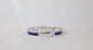 Sterling Silver Blue Enamel Cuban Chain & Cuff Bracelet, 7.5 inches - 36.0g