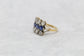 Antique 18k Yellow Gold Sapphire and Diamond Ring, Size 7.75 - 4.8g