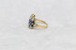 Antique 18k Yellow Gold Sapphire and Diamond Ring, Size 7.75 - 4.8g