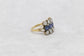 Antique 18k Yellow Gold Sapphire and Diamond Ring, Size 7.75 - 4.8g