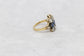 Antique 18k Yellow Gold Sapphire and Diamond Ring, Size 7.75 - 4.8g