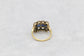 Antique 18k Yellow Gold Sapphire and Diamond Ring, Size 7.75 - 4.8g