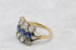 Antique 18k Yellow Gold Sapphire and Diamond Ring, Size 7.75 - 4.8g