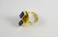 Vintage 18k Yellow Gold Cartier Geometric Lapis Lazuli Ring, Size 4.5 - 10.8g