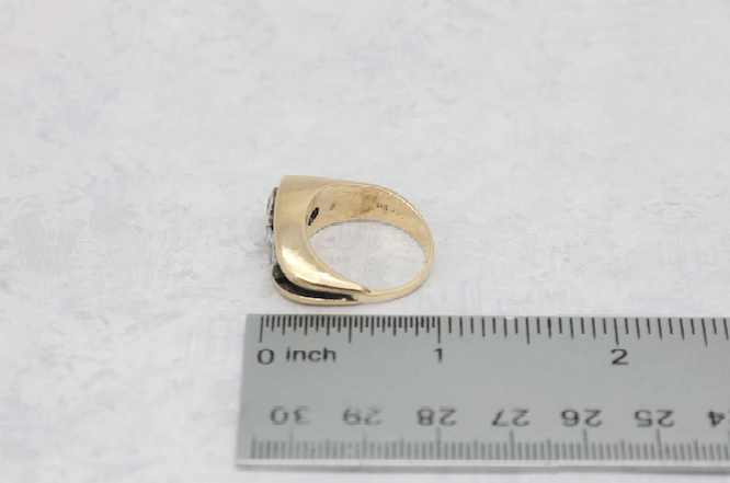 Vintage 14k Yellow Gold Unique Diamond Ring, Size 7 - 10.6g