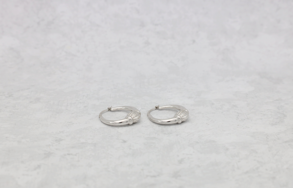 14k White Gold Carla Hoop Earrings, 2.1g