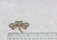 Vintage 14k White & Yellow Gold Dragonfly Brooch with Diamonds, Emeralds & Rubies - 12.1g