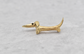 Vintage Cellino 14k Yellow Gold Dachshund Pin with Onyx - 11.5g