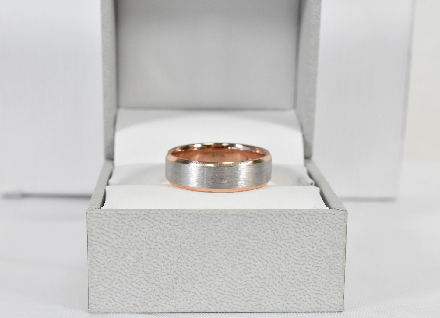 Blue Nile 14k White & Rose Gold Men's Wedding Band, Size 13 - 9.8g