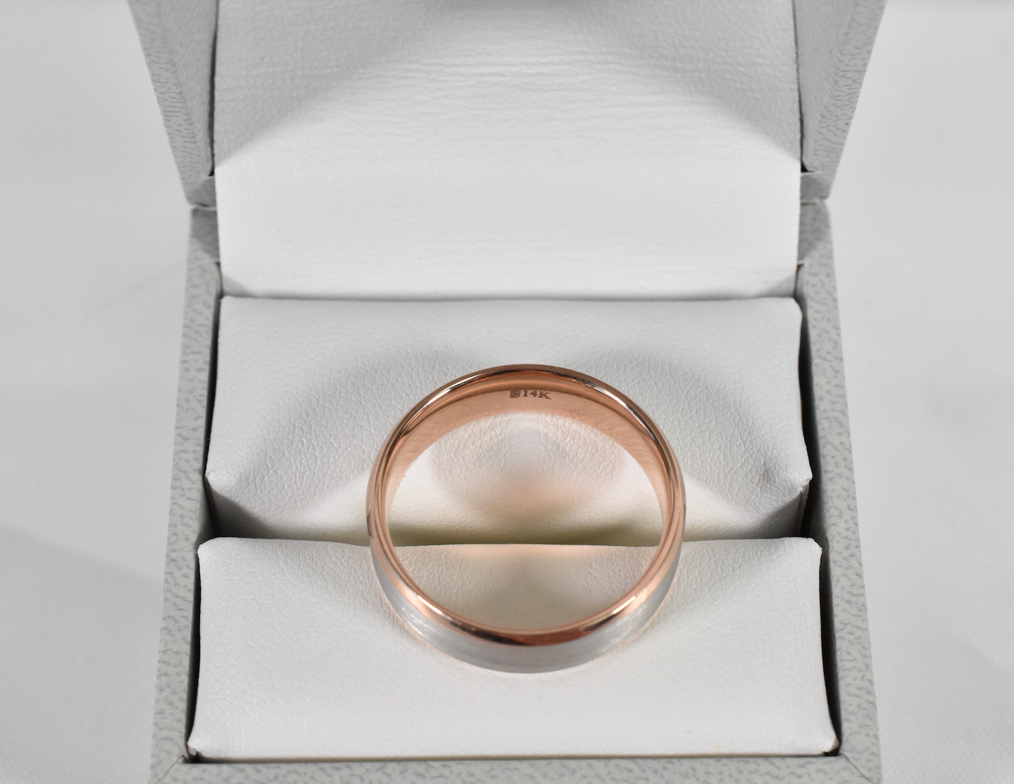 Blue Nile 14k White & Rose Gold Men's Wedding Band, Size 13 - 9.8g