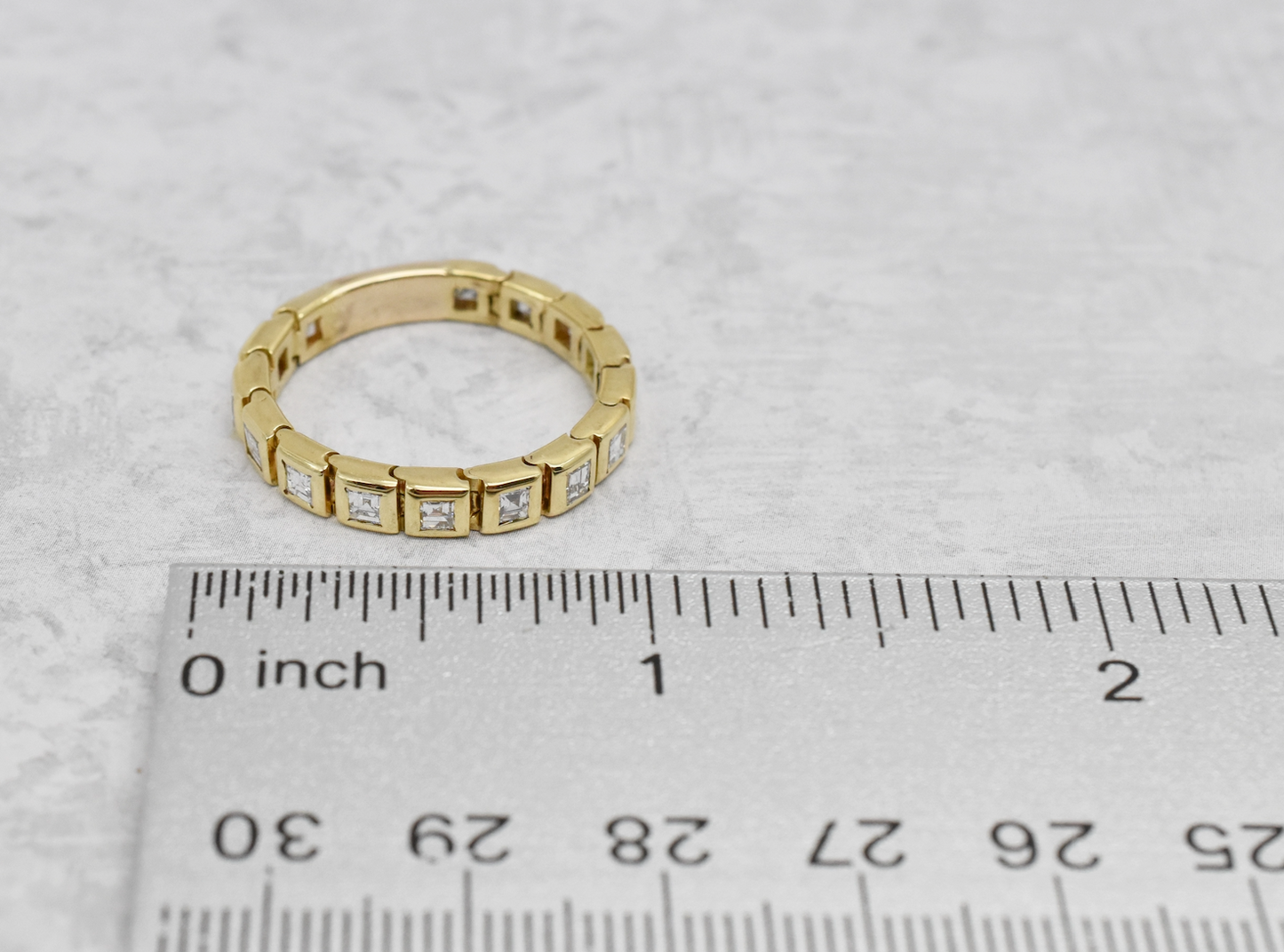 14k Yellow Gold Flexible Diamond Ring, Size 10.25 - 6.2g