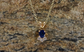 14k Yellow Gold Sapphire & Diamond Necklace, 18 inches - 3.5g