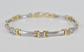 18k Yellow Gold & Platinum Diamond Link Bracelet, 7.75 inches - 20.4g