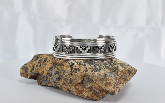 Vintage Rew Dineh Sterling Silver Cuff Bracelet, 6.5 inches - 53.3g