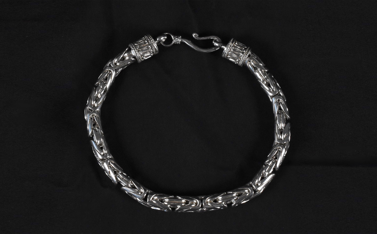 Sterling Silver Byzantine Link Bracelet, 7.7.5 inches - 25.9g