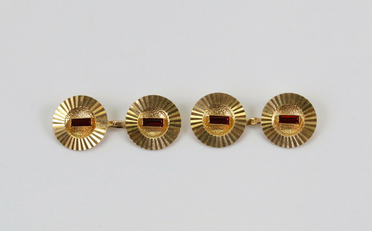 Antique 18k Gold Art Noveau Cufflinks - 6.2g