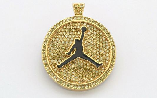 14k Yellow Gold Jordan Pendant w/ Fancy Yellow Diamonds - 24.7g