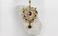 Antique 9k Yellow Gold Art Nouveau Garnet & Pearl Pendant, 2.4g