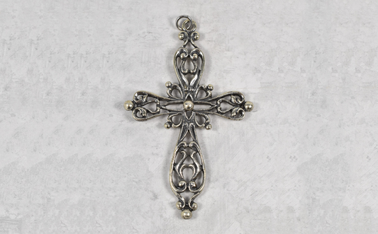 Vintage Danecraft Sterling Silver Large Cross Pendant, 16.5g