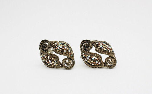 Jay Strongwater Clip On Rhinestone Earrings