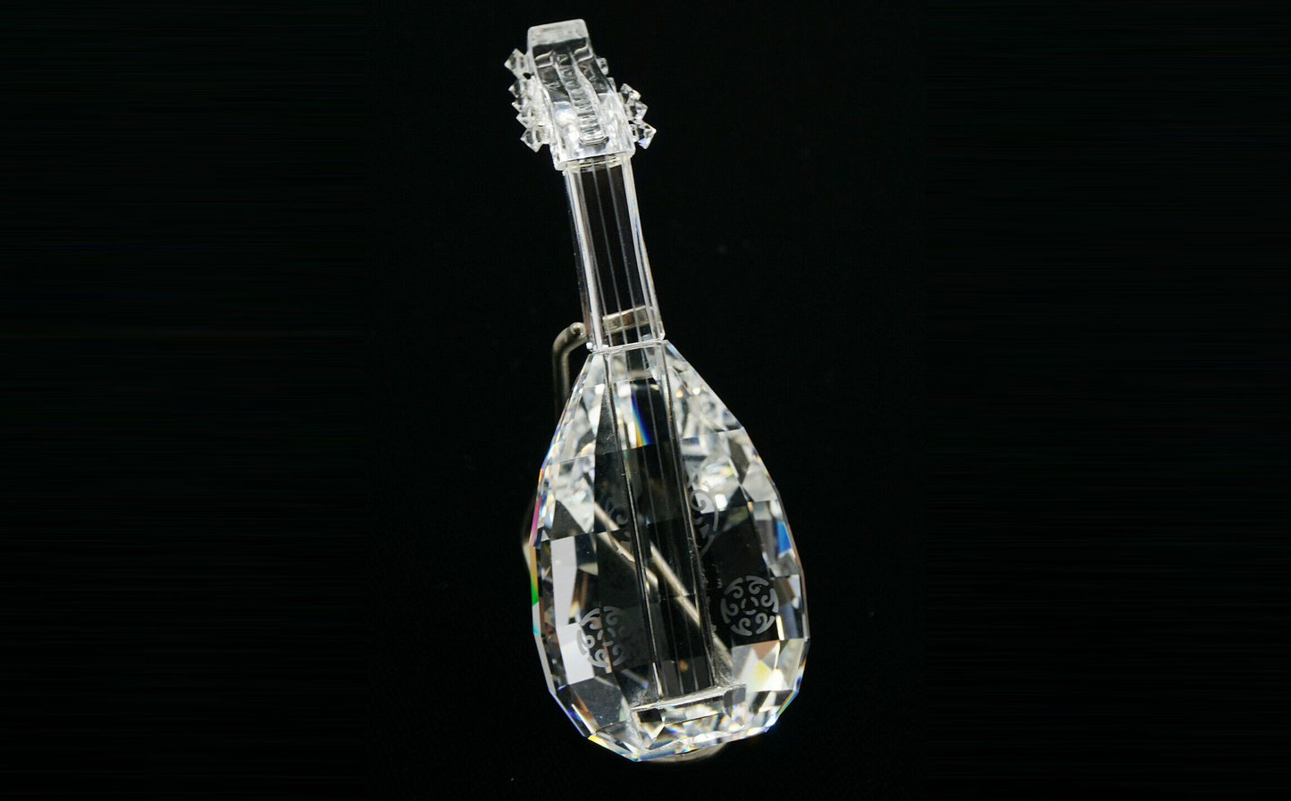 Swarovski Crystal Lute Mandolin Art Figurine Swan Logo - 7477 NR 000 004 Retired