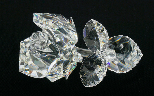 Swarvoski Crystal Rose Figurine Swan Logo 7478 - Retired