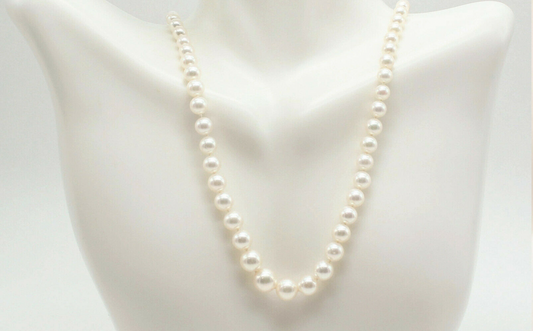 Vintage Graduated Takashima Sterling Silver Pearl Necklace, 18 inches