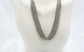 Vintage Sterling Silver Tri-Strand Choker Necklace, 14 inches - 53.7g
