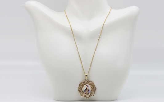 Michael Anthony 14k Yellow Gold Virgin Mary Pendant Necklace, 30 inches - 6.9g