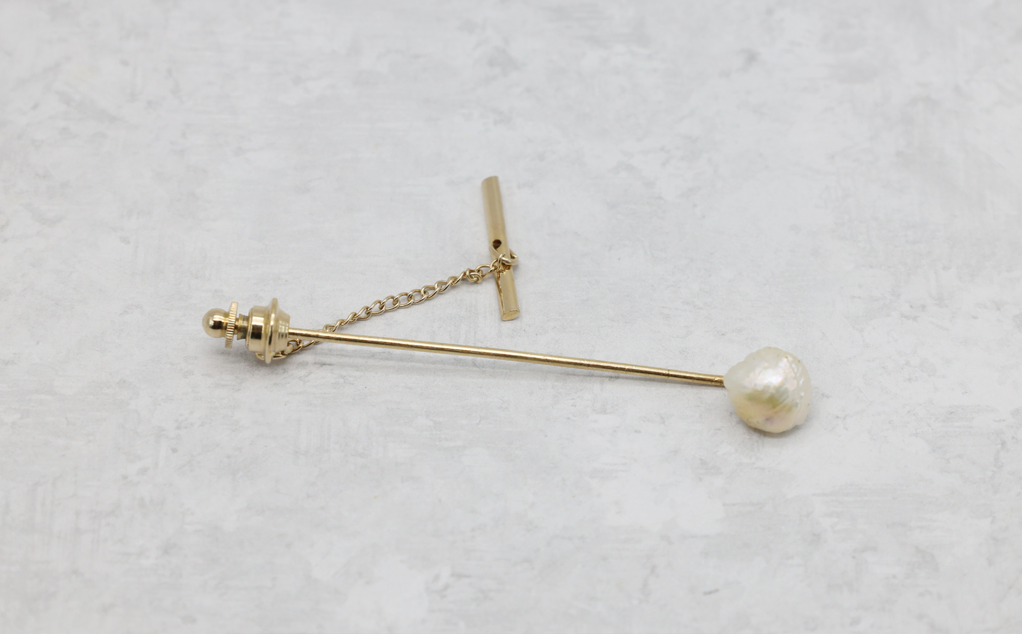 Vintage Tiffany & Co. 14k Yellow Gold Freshwater Pearl Stick Pin, 2.1g