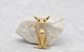 14k Yellow Gold Siamese Cat Brooch with Ruby Eyes - 6.6g