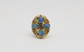 14k Yellow Gold Ladies Opal & Sapphire Ring, Size 5.25 - 11.5g