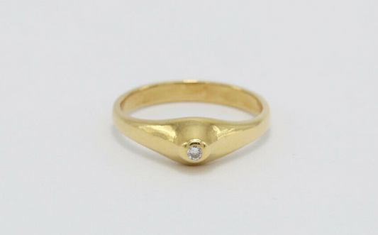 18k Yellow Gold Tiffany & Co. Elsa Peretti Diamond Pointed Top Ring, Size 5.25 - 3.3g