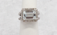 14k White Gold Ladies Aquamarine & Diamond Ring, Size 6.5 - 9.3g