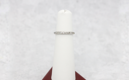 Vintage 18k White Gold Single Cut Diamond Band, Size 5.25 - 2.2 grams