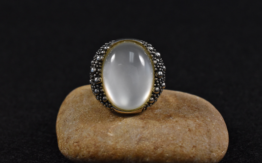 Michael Dawkins Sterling Silver Mother of Pearl Triplet Ring, Size 6 - 17.5g