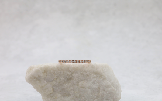 10k Rose Gold Diamond Band, Size 7.25 - 1.6g