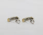 14k White & Yellow Gold Diamond Earrings - 7.3g