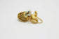 Circa 1950's Vintage 14k Yellow Gold Hematite Diamond & Emerald Lion Pin Brooch