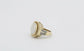 Vintage 14k Yellow Gold Ladies Opal & Diamond Ring, Size 8 - 11.4g