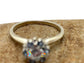 Vintage 14k White Gold Diamond & Topaz Ring, Size 5.25 - 2.2g