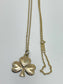 14k Yellow Gold Clover Necklace, Made in Ireland, 24 inches - 4.0g