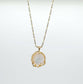 18k White & Yellow Gold Pearl Necklace, 16 inches - 8.8g