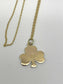 14k Yellow Gold Clover Necklace, Made in Ireland, 24 inches - 4.0g