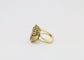 Vintage 18k Yellow Gold Amethyst & Diamond Ring, Size 7 - 10.2g